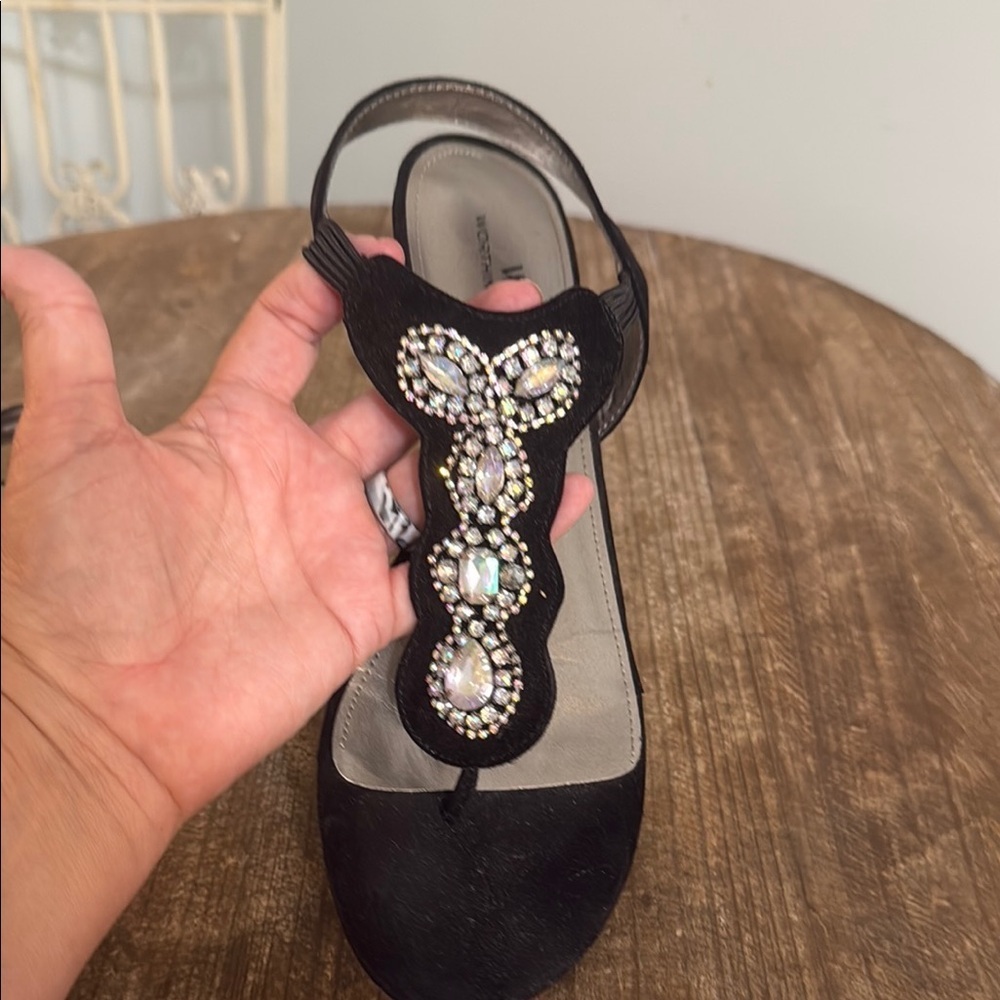 Worthington Black suede sandals with silver accents Women's Size 9.5 - Picture 4 of 8